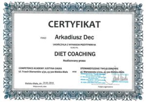 certyfikat diet coaching
