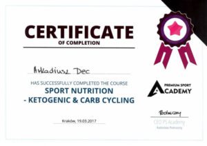 certyfikat dieta ketogeniczna