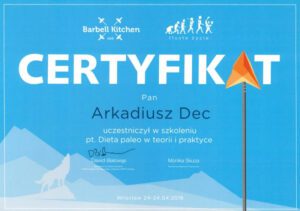 certyfikat dieta paleo