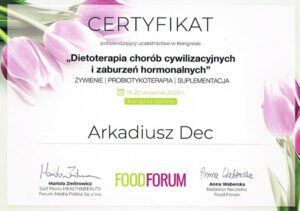 certyfikat dietoterapia