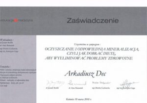 certyfikat mineralizacja