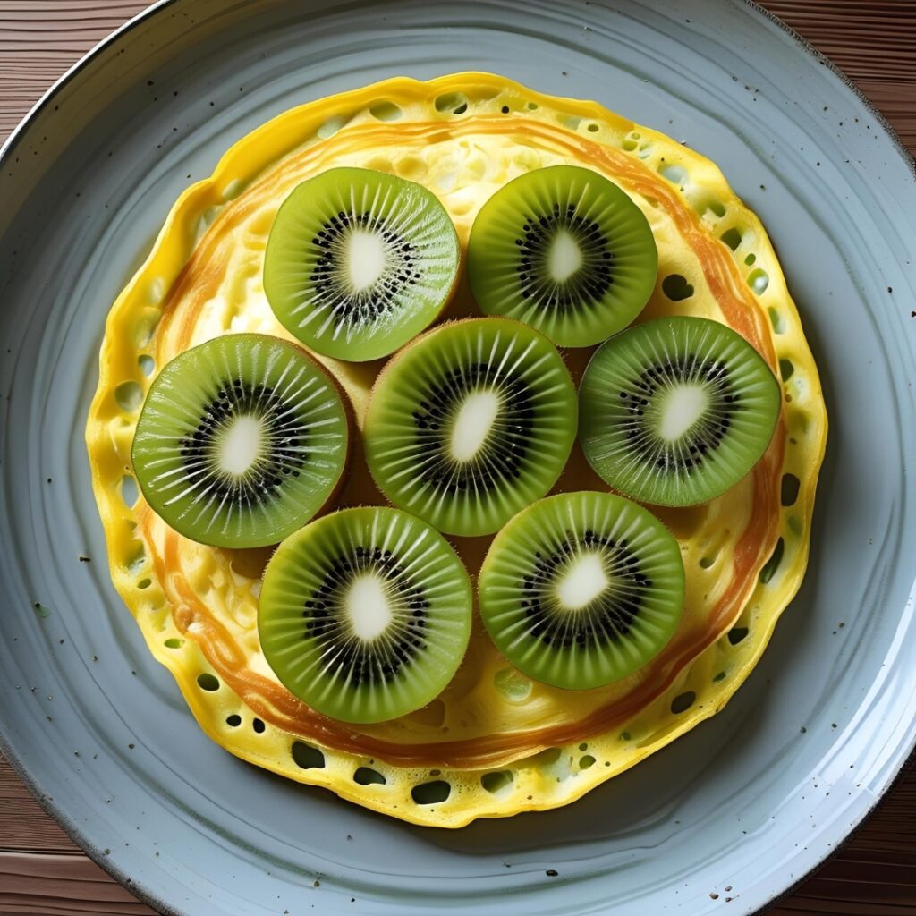Omlet owsiany z owocem kiwi