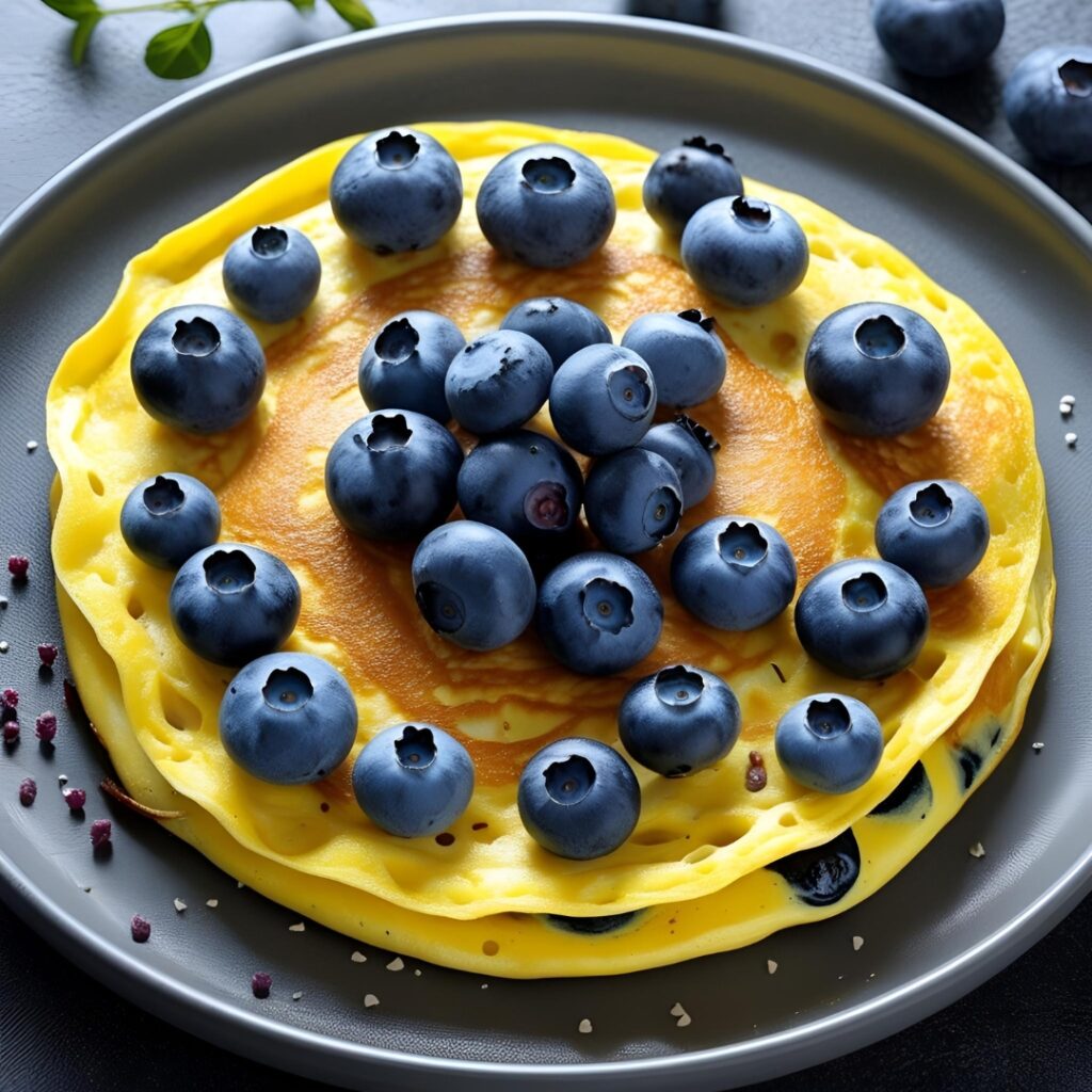 Omlet z białek jaj z borówkami